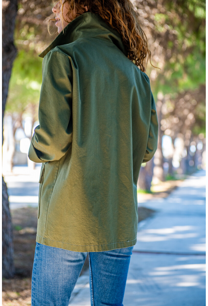 Kadın Haki Cepli Oversize Parka GK-RM2222