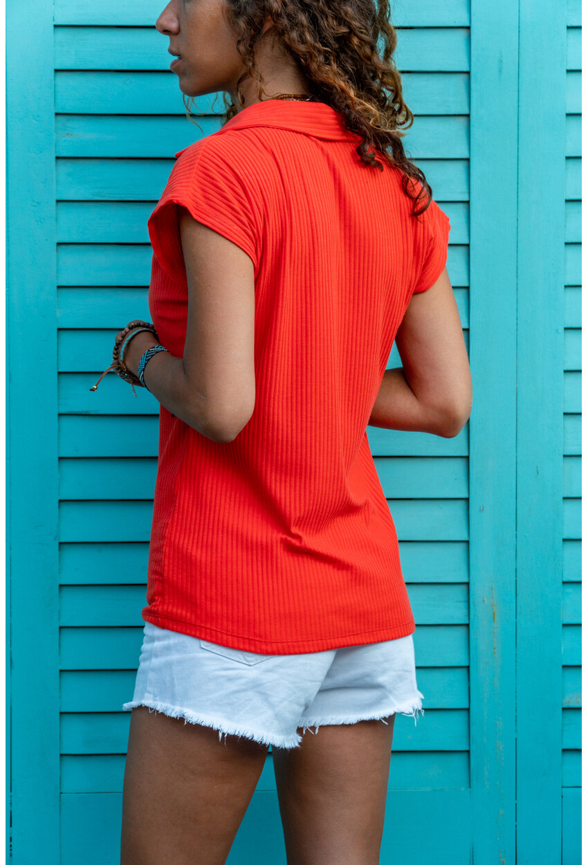 Mercan Polo Yaka Kaşkorse T-Shirt GK-BSTW2879