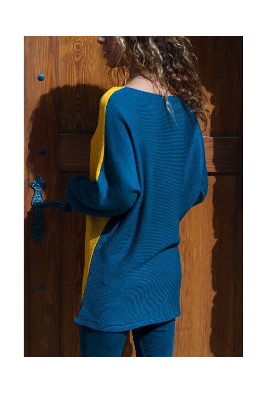 Kadın Sarı-Laci Color Block Kazak GK-CCKYN1002