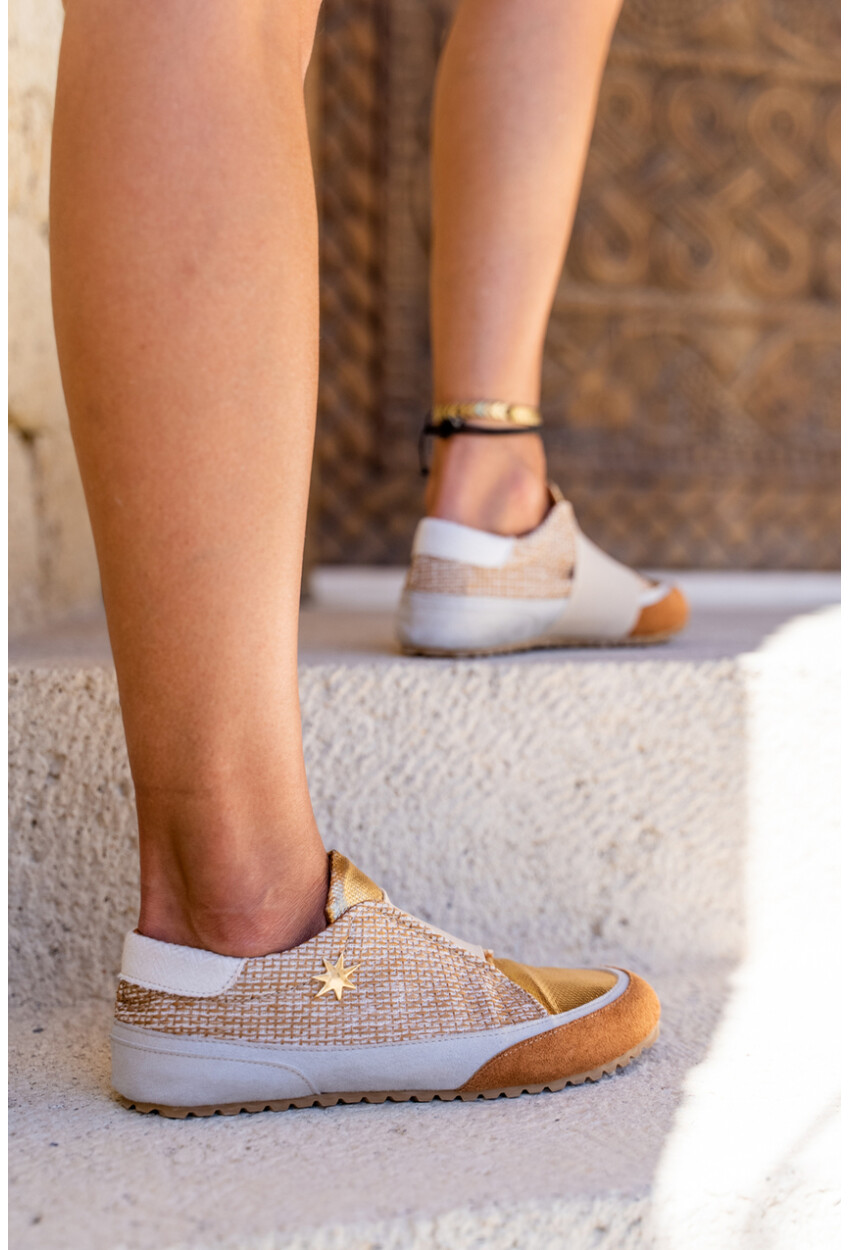 Guki35 Kadın Bej Günlük Rahat Vegan Sun Sneaker Gk-Spica029