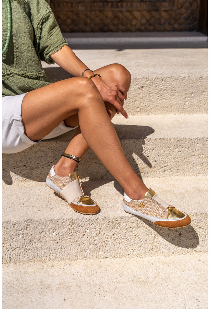 Guki35 Kadın Bej Günlük Rahat Vegan Sun Sneaker Gk-Spica029