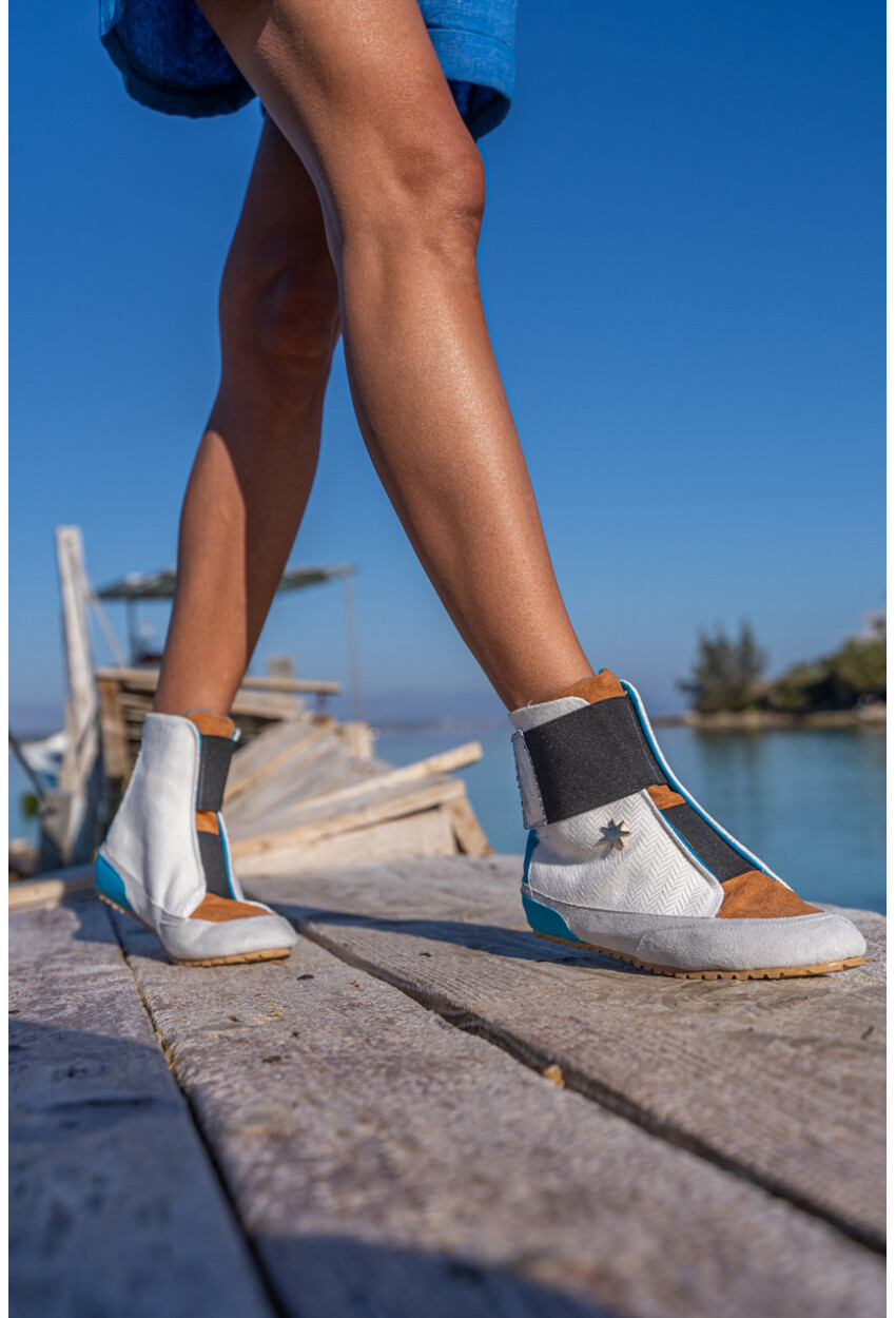 Guki35 Kadın Beyaz Günlük Rahat Vegan World High Top Sneaker Gk-Puppis019