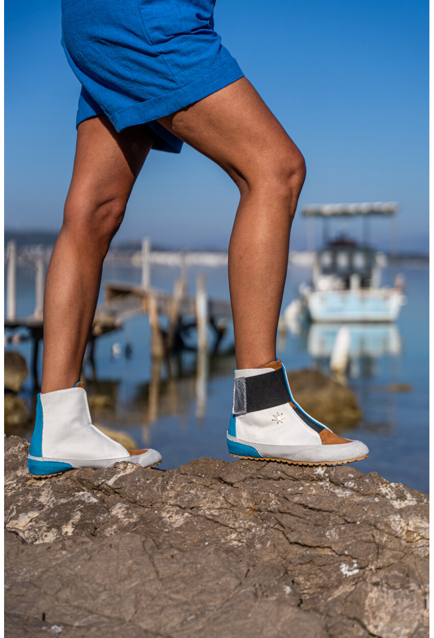 Guki35 Kadın Beyaz Günlük Rahat Vegan World High Top Sneaker Gk-Puppis019