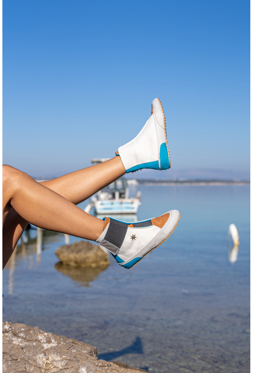 Guki35 Kadın Beyaz Günlük Rahat Vegan World High Top Sneaker Gk-Puppis019