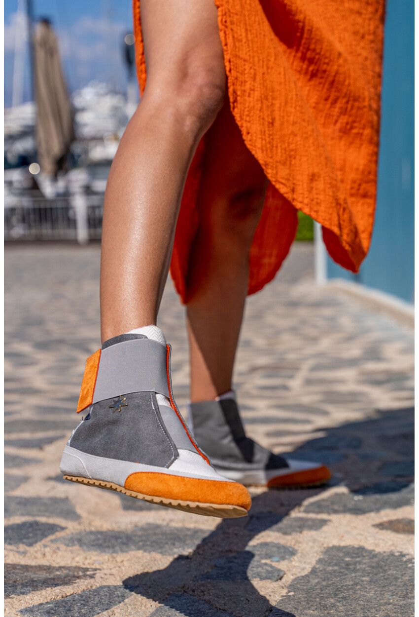 Guki35 Kadın Gri Günlük Rahat Vegan Force High Top Sneaker Gk-Puppis015