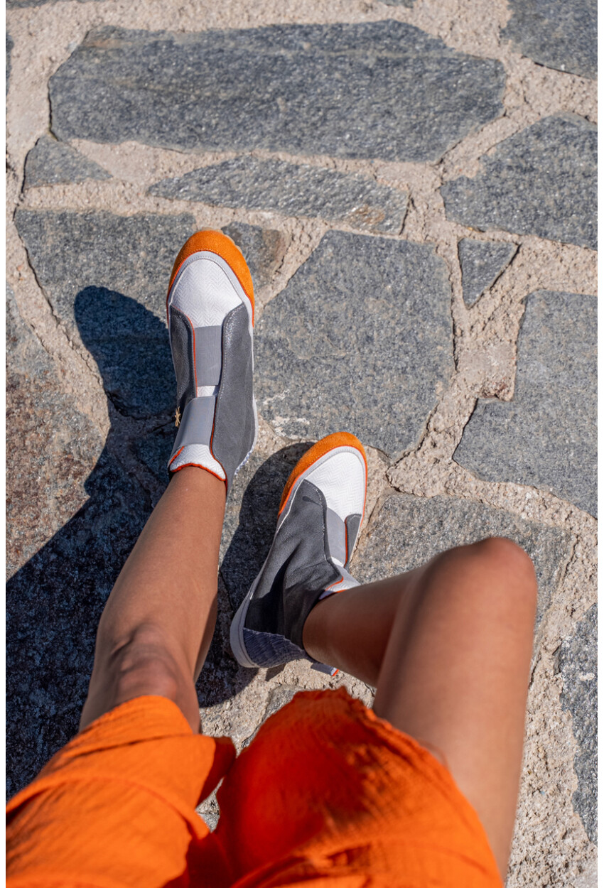 Guki35 Kadın Gri Günlük Rahat Vegan Force High Top Sneaker Gk-Puppis015