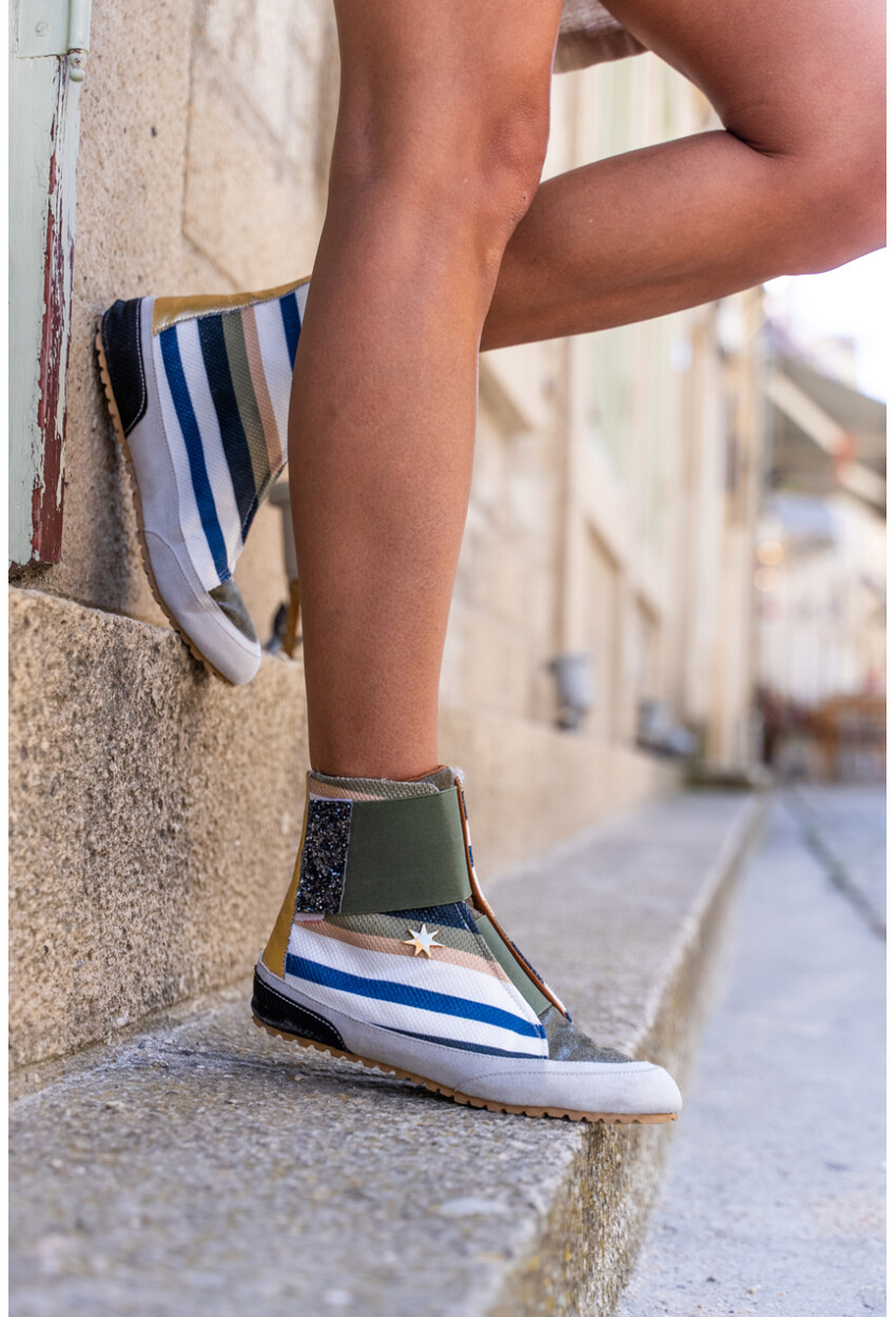 Guki35 Kadın Haki Günlük Rahat Vegan You High Top Sneaker Gk-Puppis017