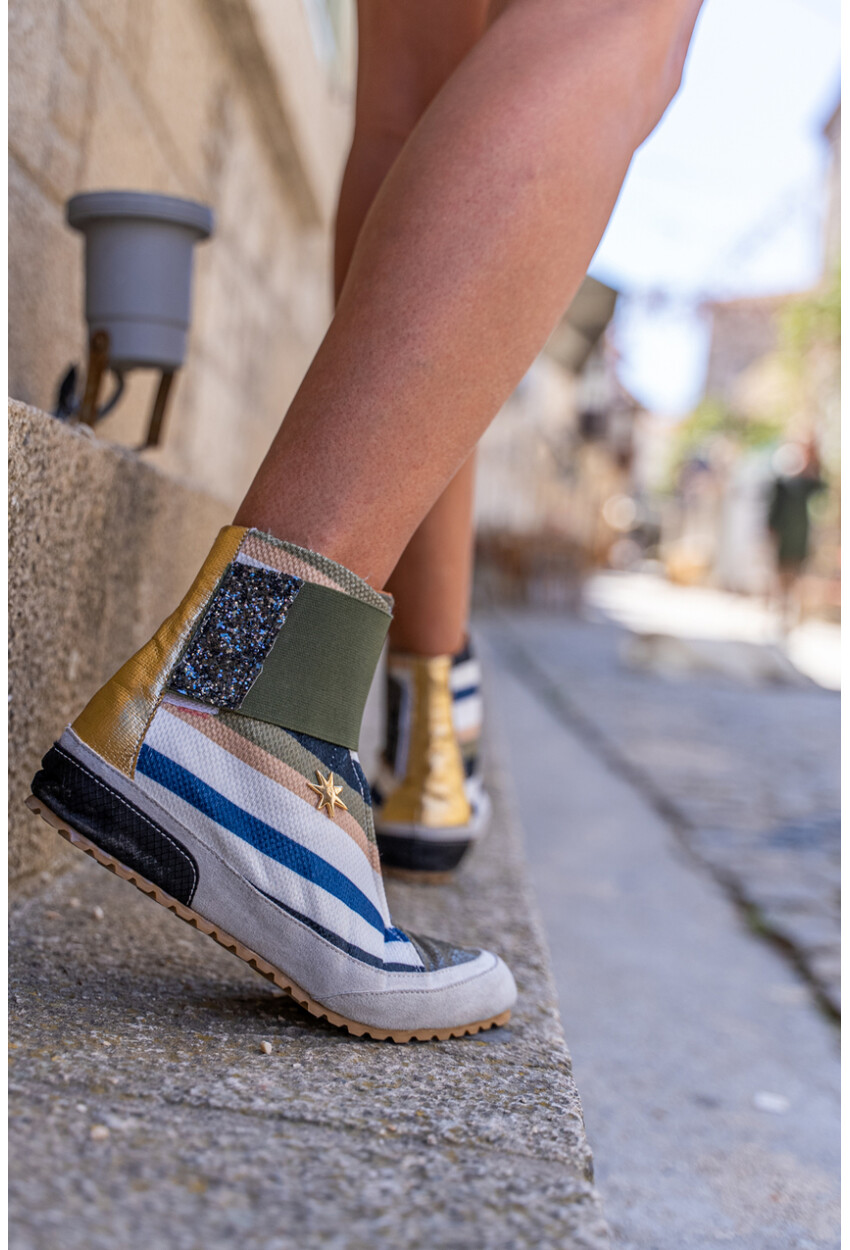 Guki35 Kadın Haki Günlük Rahat Vegan You High Top Sneaker Gk-Puppis017