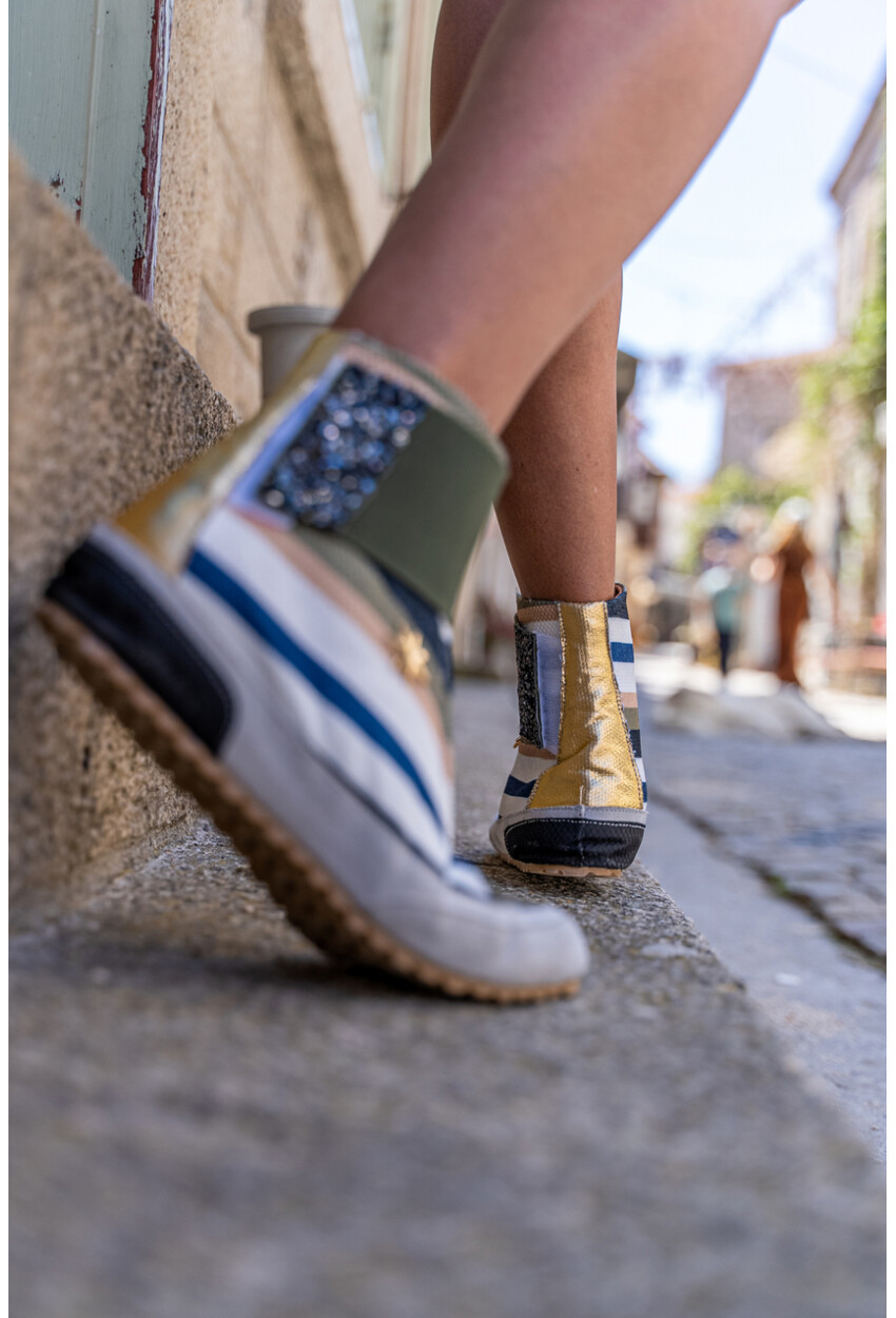 Guki35 Kadın Haki Günlük Rahat Vegan You High Top Sneaker Gk-Puppis017