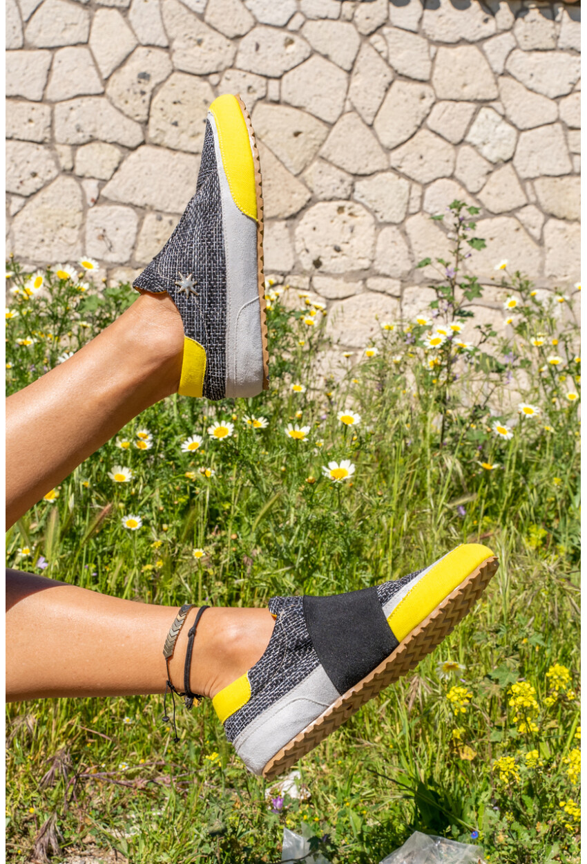 Guki35 Kadın Siyah Günlük Rahat Vegan No One Sneaker Gk-Spica027