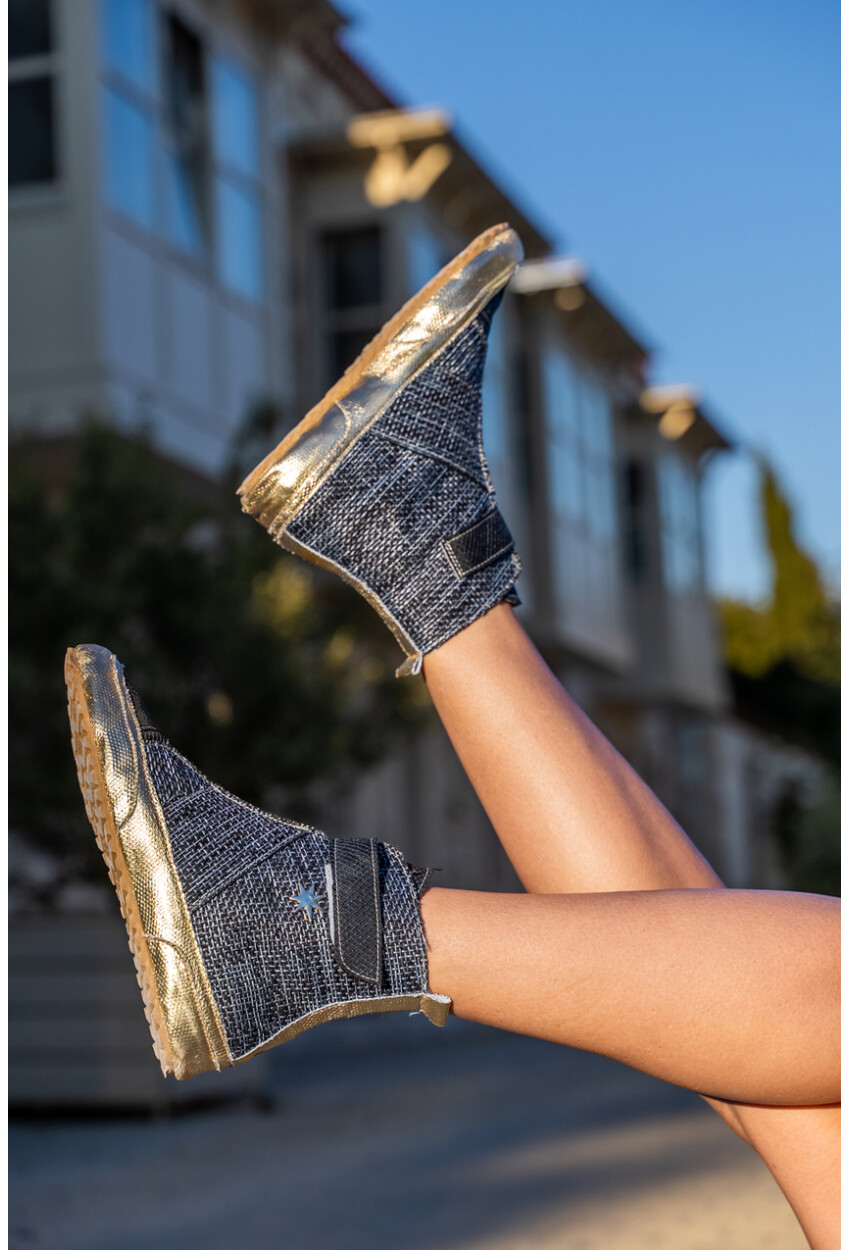 Guki35 Kadın Siyah Günlük Rahat Vegan Solution High Top Sneaker Gk-Leporis010