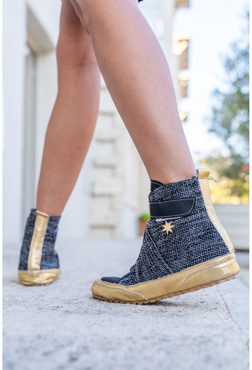 Guki35 Kadın Siyah Günlük Rahat Vegan Solution High Top Sneaker Gk-Leporis010