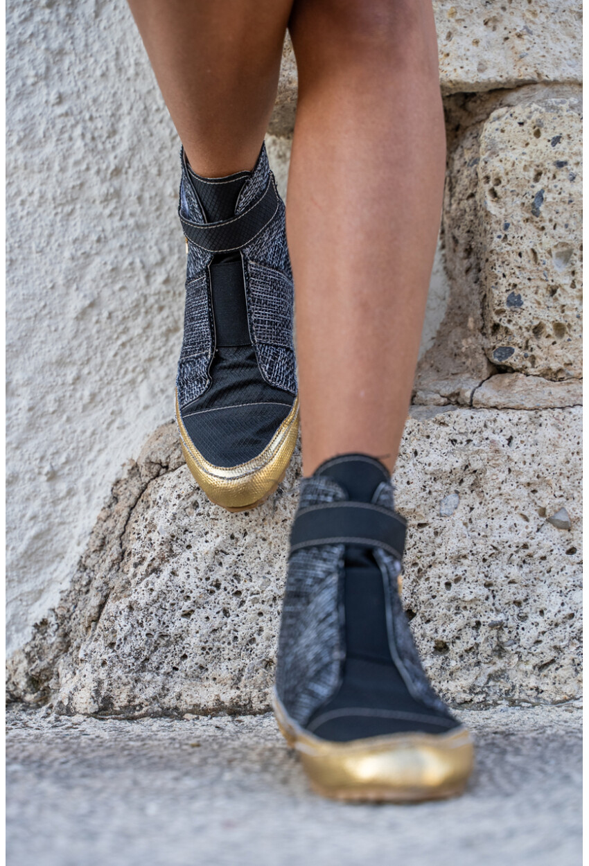 Guki35 Kadın Siyah Günlük Rahat Vegan Solution High Top Sneaker Gk-Leporis010