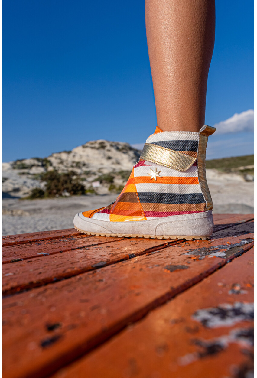 Guki35 Kadın Turuncu Günlük Rahat Vegan Muse High Top Sneaker Gk-Leporis008