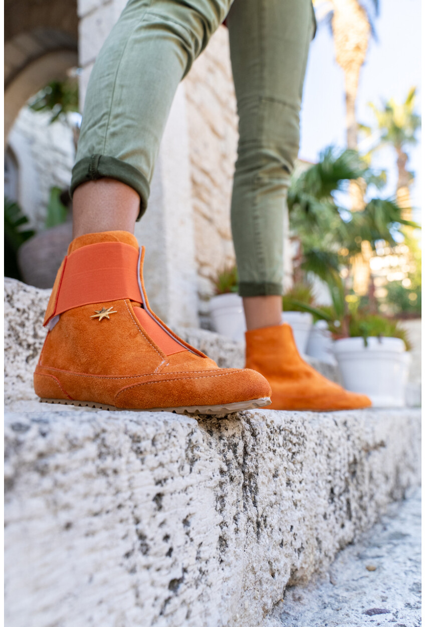 Guki35 Kadın Turuncu Günlük Rahat Vegan One High Top Sneaker Gk-Puppis018