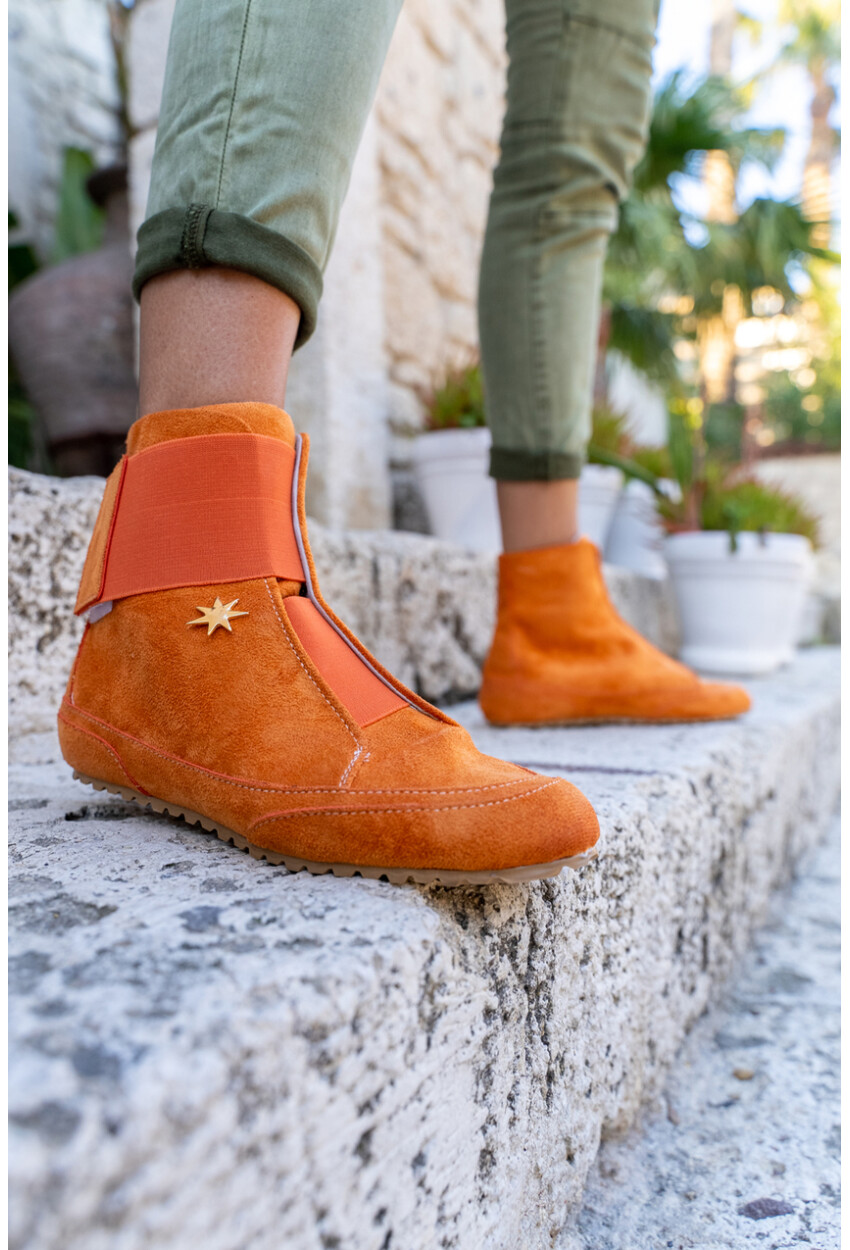 Guki35 Kadın Turuncu Günlük Rahat Vegan One High Top Sneaker Gk-Puppis018