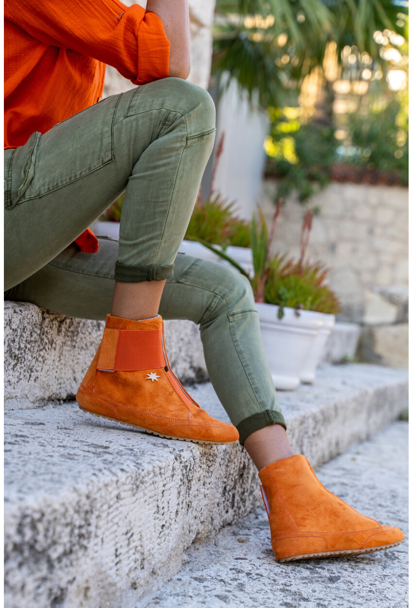 Guki35 Kadın Turuncu Günlük Rahat Vegan One High Top Sneaker Gk-Puppis018