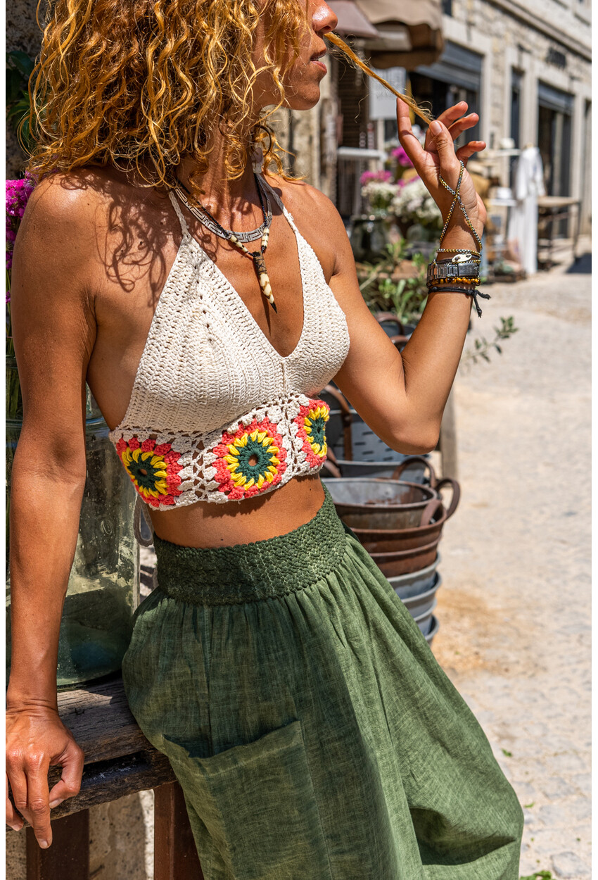 Kadın Bej Handmade Örme Bralet Rsd3020