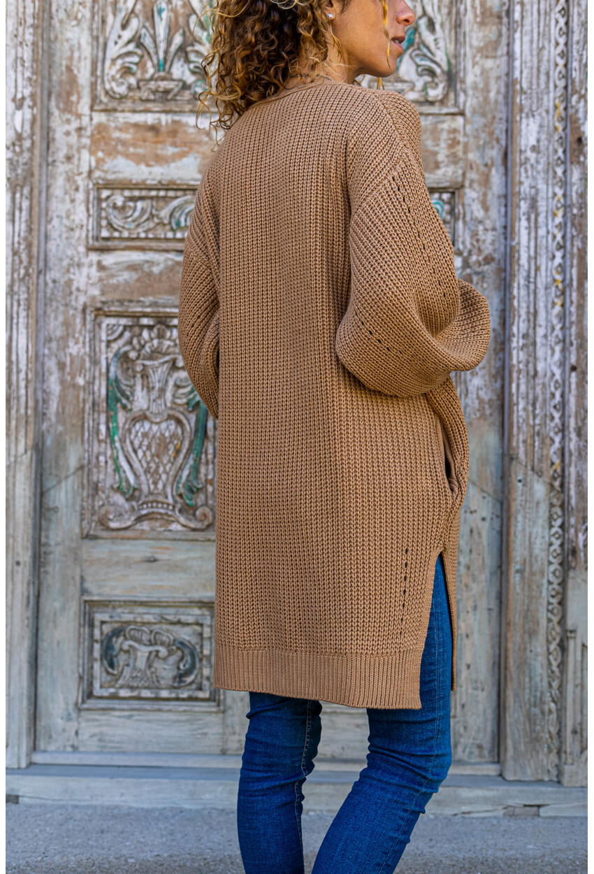 Kadın Camel Cepli Salaş Hırka GK-CCK4321