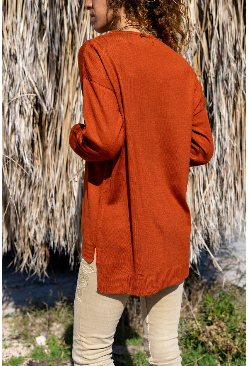 Womens Tile V-Neck Basic Sweater GK-CCKYN1001