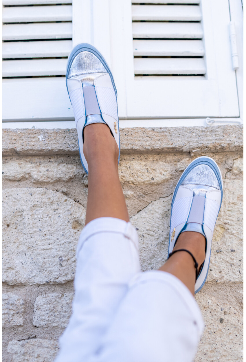 Guki35 Kadın Mavi-Beyaz Günlük Rahat Vegan Matchless Sneaker Gk-Orionis040