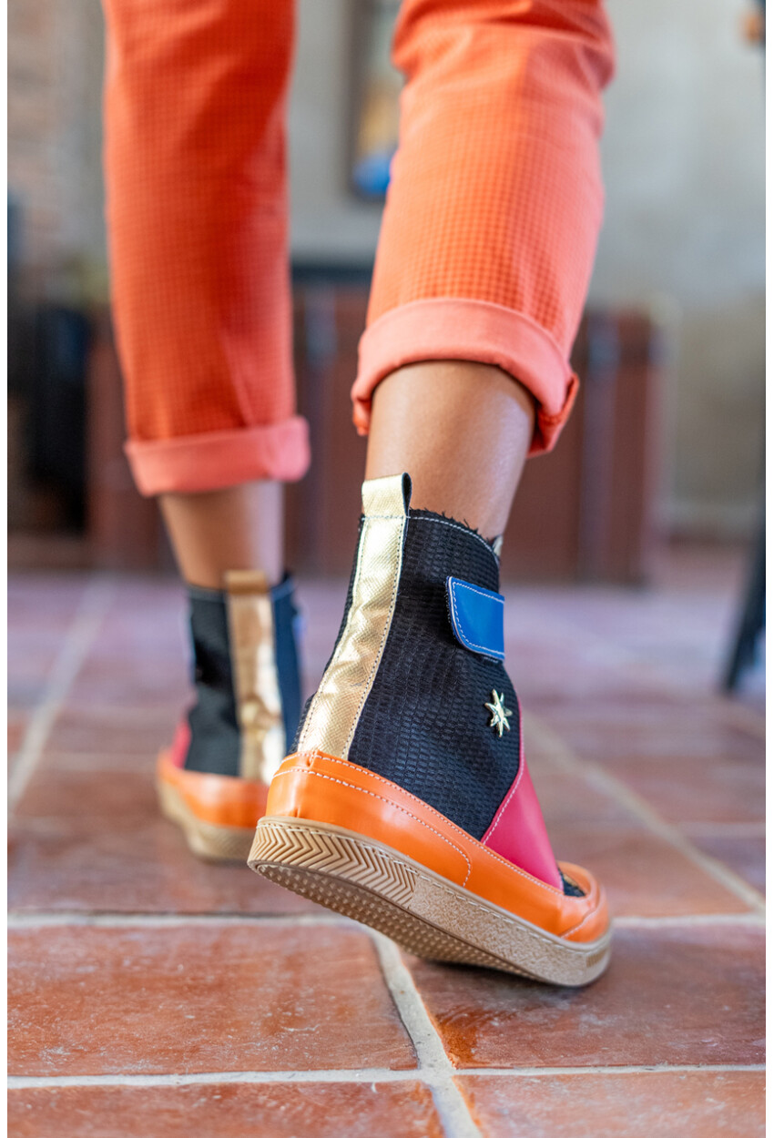 Guki35 Kadın Multi Günlük Rahat Vegan Action High Top Sneaker Gk-Leporis034
