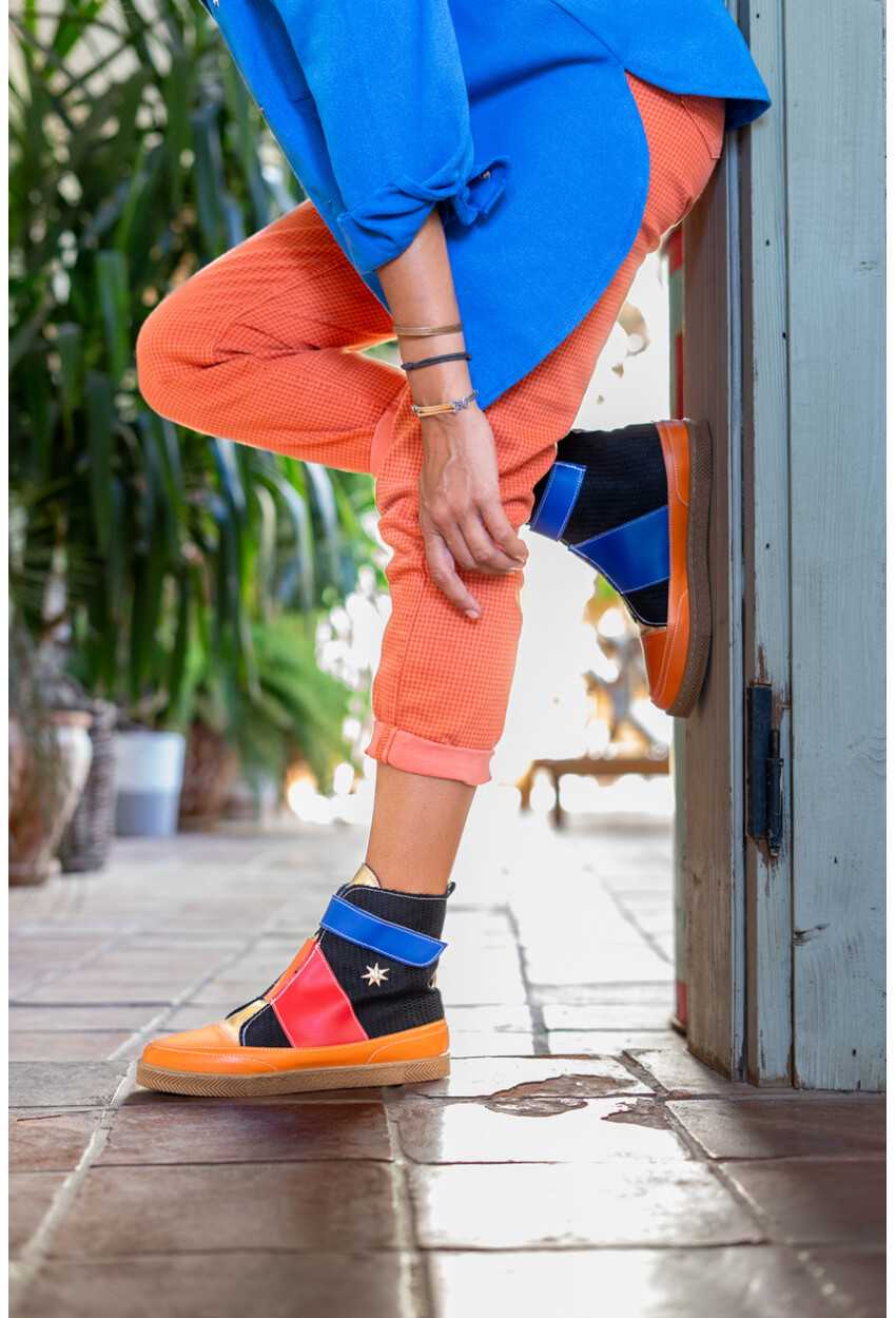 Guki35 Kadın Multi Günlük Rahat Vegan Action High Top Sneaker Gk-Leporis034