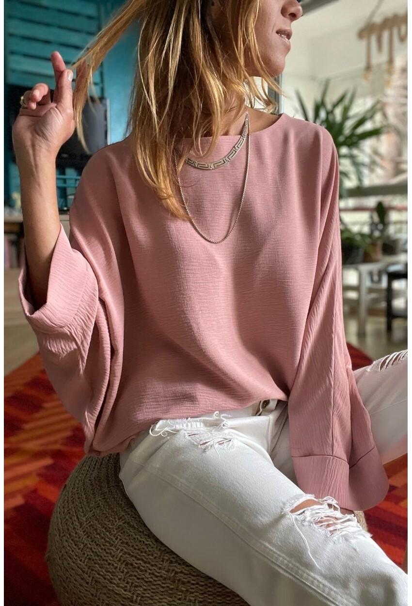 Kadın Pudra Airobin Bluz Bst2943