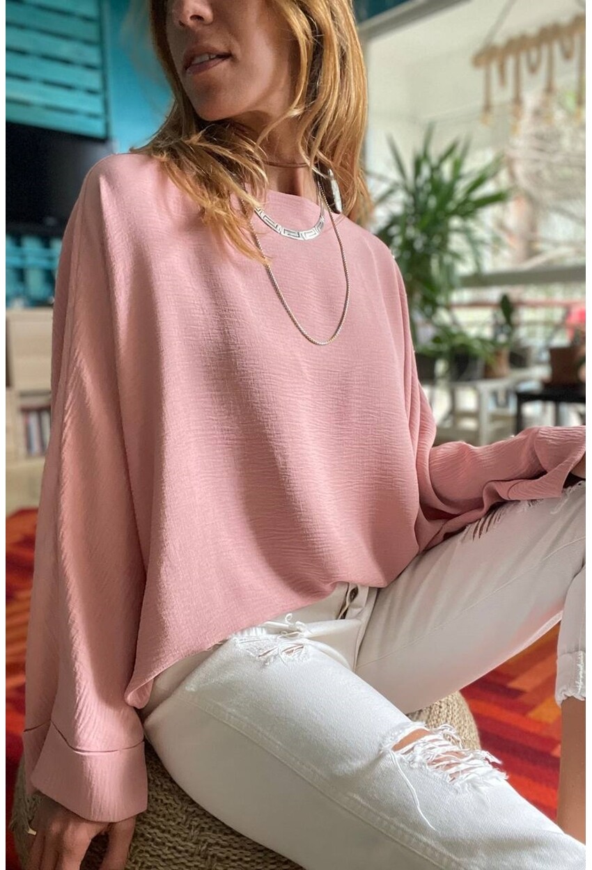 Kadın Pudra Airobin Bluz Bst2943