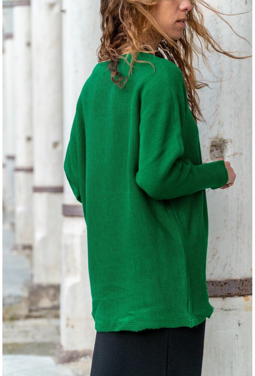Womens Green Plain Bat Sweater GK-CCK13000