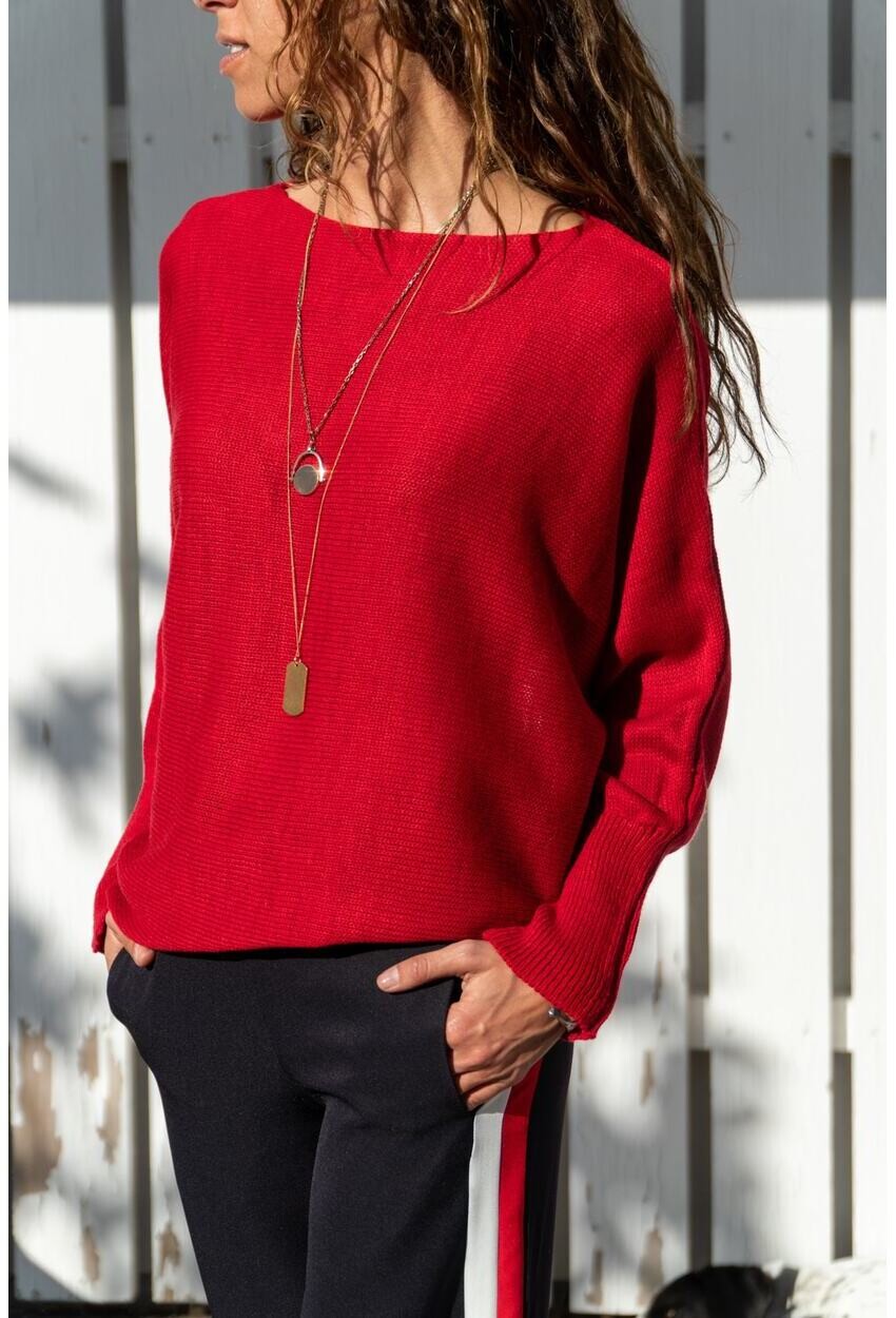 Womens Green Plain Bat Sweater GK-CCK13000