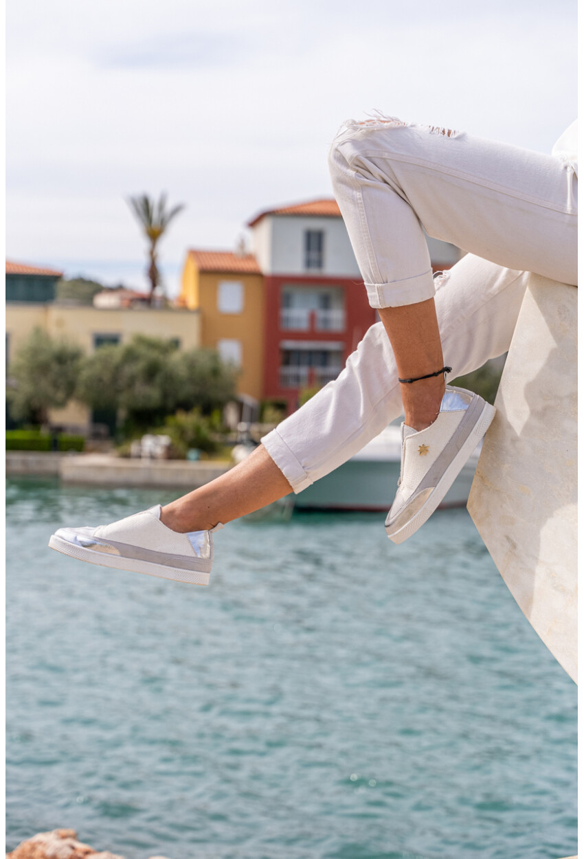 GUKI35 Kadın Bej Günlük Rahat Vegan Sail Sneaker RIGEL-076