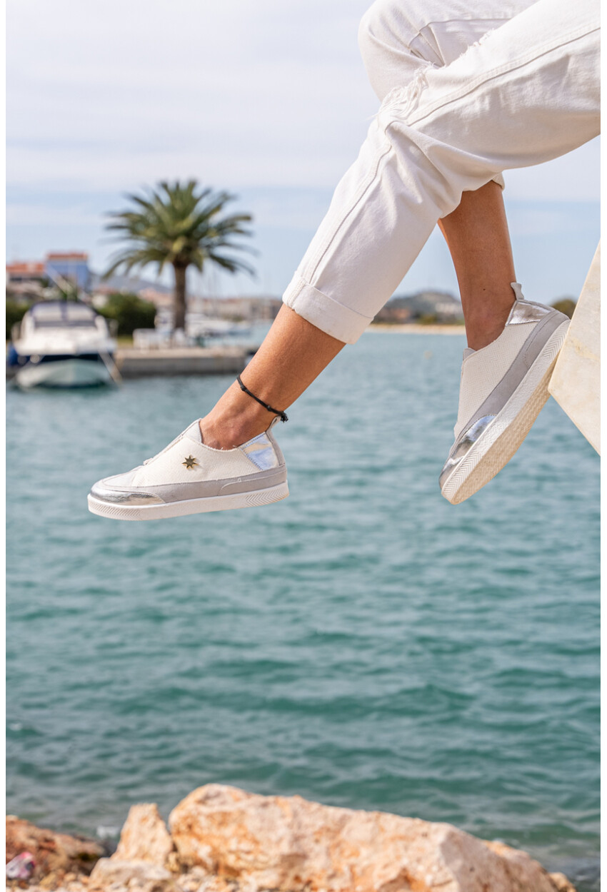 GUKI35 Kadın Bej Günlük Rahat Vegan Sail Sneaker RIGEL-076