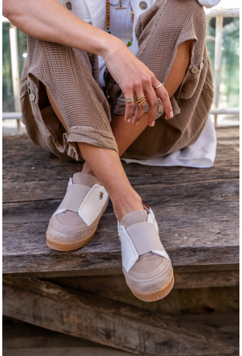 GUKI35 Kadın Bej Günlük Rahat Vegan Style Sneaker