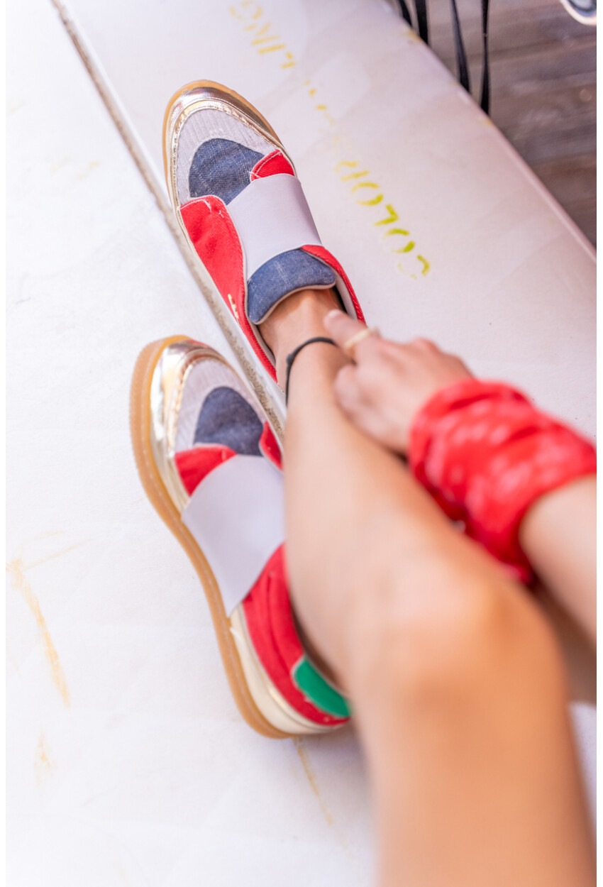GUKI35 Kadın Kırmızı Günlük Rahat Vegan Crazy Sneaker