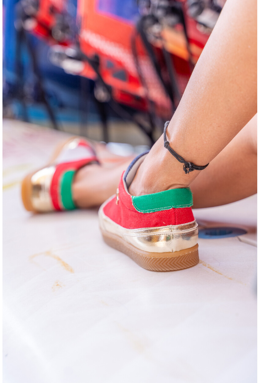 GUKI35 Kadın Kırmızı Günlük Rahat Vegan Crazy Sneaker