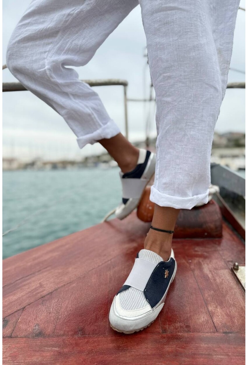 Guki35 Kadın Lacivert Günlük Rahat Vegan Sail Sneaker