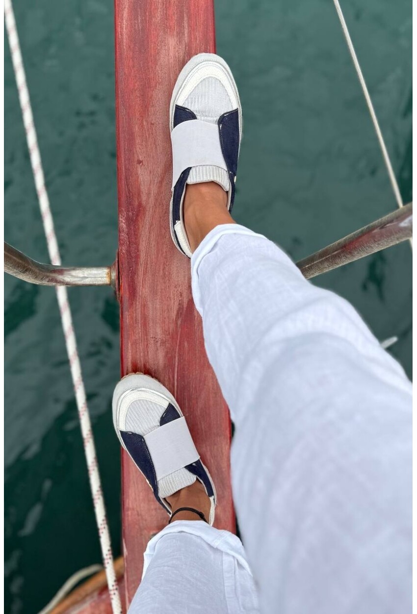 Guki35 Kadın Lacivert Günlük Rahat Vegan Sail Sneaker