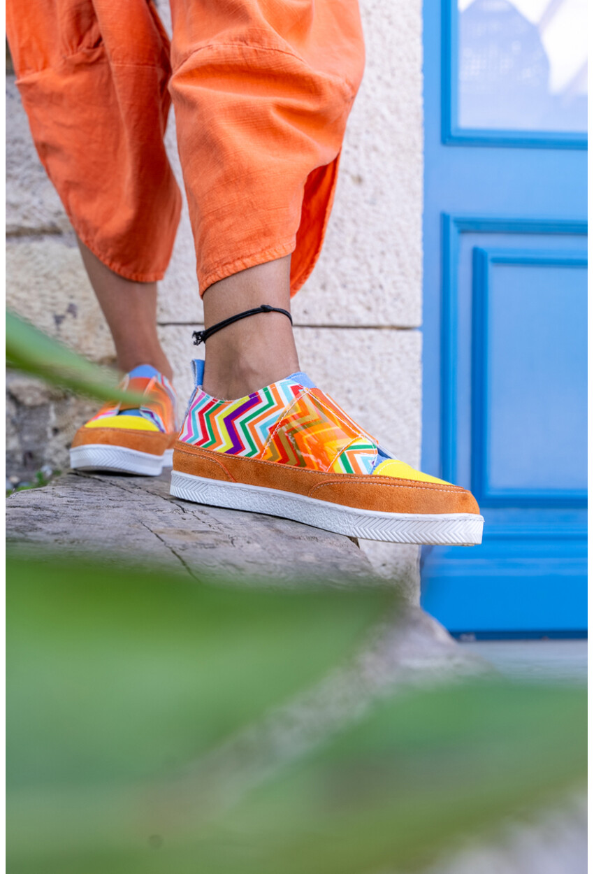 GUKI35 Kadın Multi Günlük Rahat Vegan Rainbow Sneaker