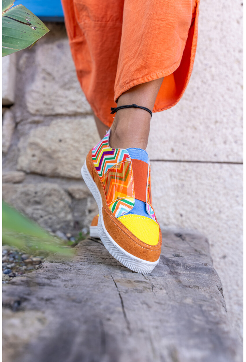 GUKI35 Kadın Multi Günlük Rahat Vegan Rainbow Sneaker
