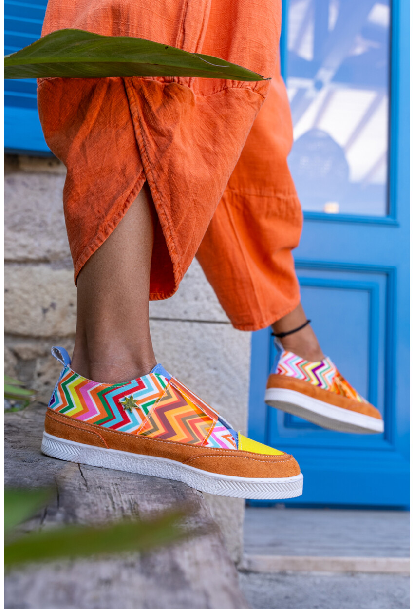 GUKI35 Kadın Multi Günlük Rahat Vegan Rainbow Sneaker