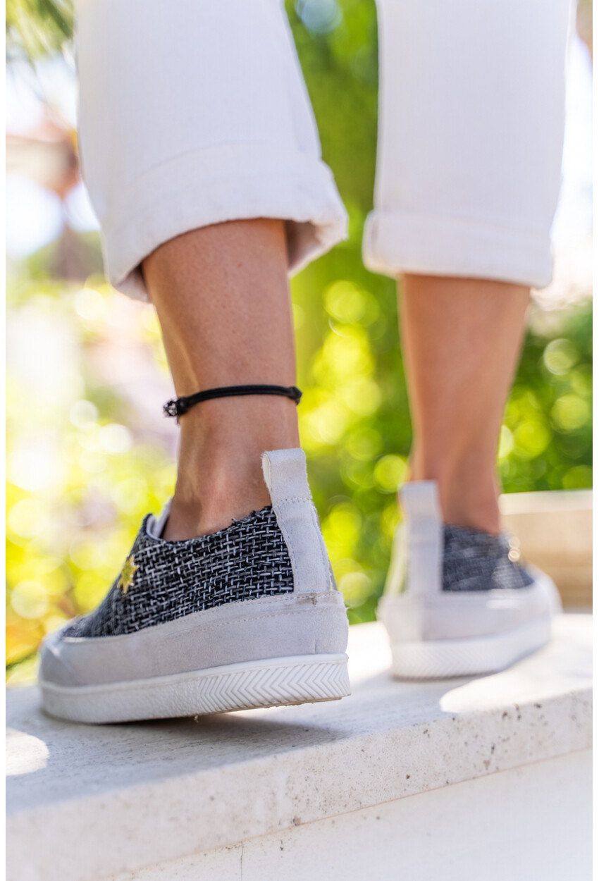 GUKI35 Kadın Siyah-Beyaz Günlük Rahat Vegan Cosmos Sneaker ORIONIS-069