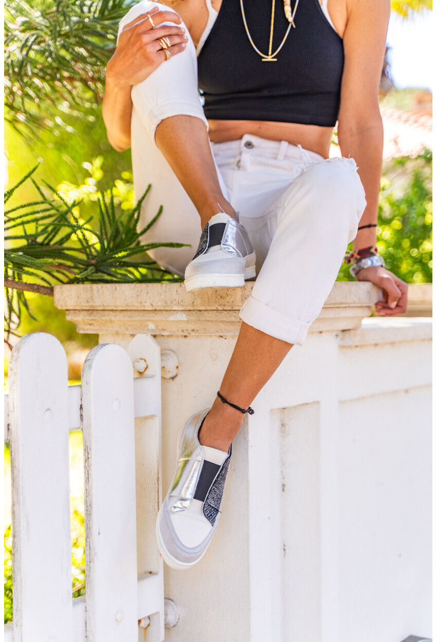 GUKI35 Kadın Siyah-Beyaz Günlük Rahat Vegan Cosmos Sneaker ORIONIS-069