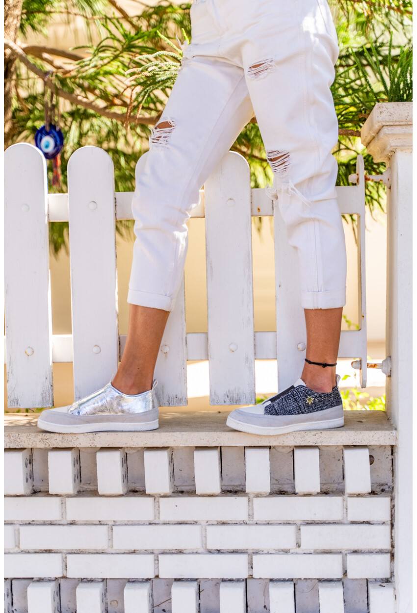 GUKI35 Kadın Siyah-Beyaz Günlük Rahat Vegan Cosmos Sneaker ORIONIS-069