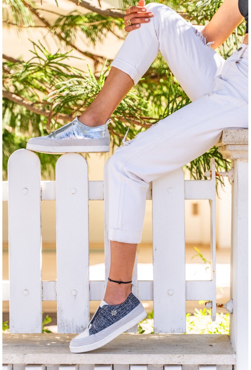 GUKI35 Kadın Siyah-Beyaz Günlük Rahat Vegan Cosmos Sneaker ORIONIS-069