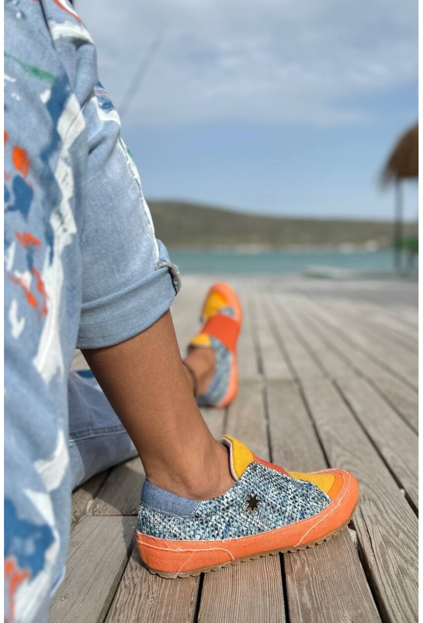 Guki35 Kadın Turuncu Günlük Rahat Vegan Fun Sneaker