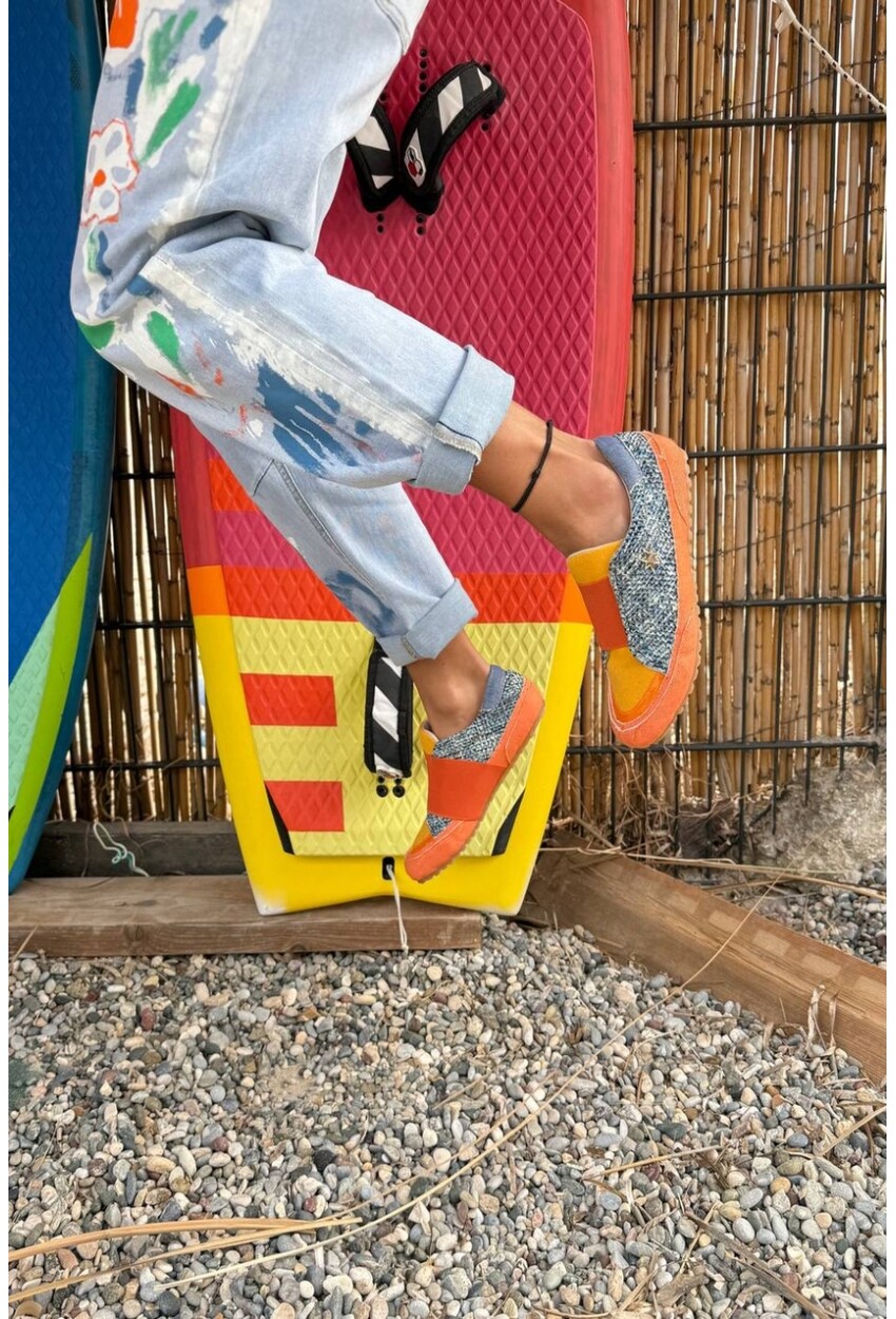 Guki35 Kadın Turuncu Günlük Rahat Vegan Fun Sneaker