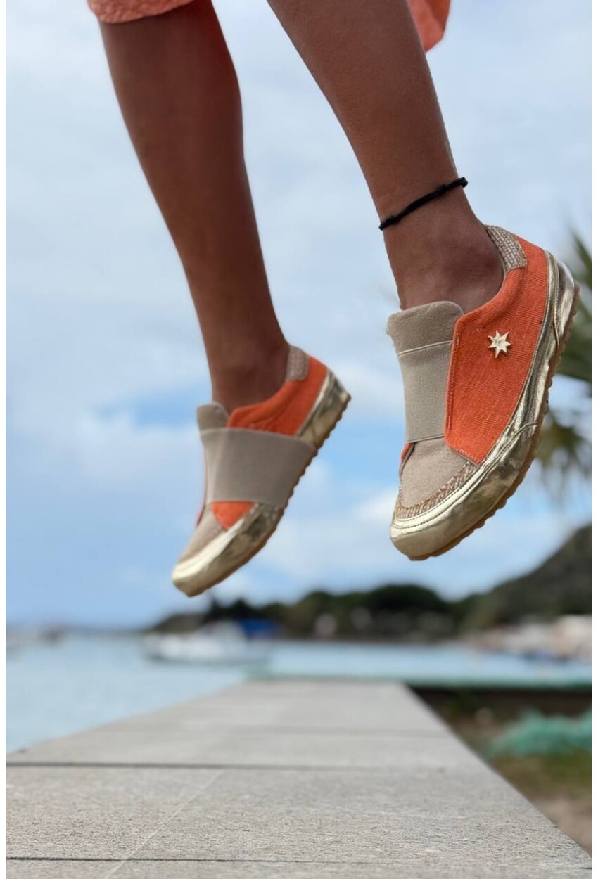 Guki35 Kadın Turuncu Günlük Rahat Vegan Pranha Sneaker