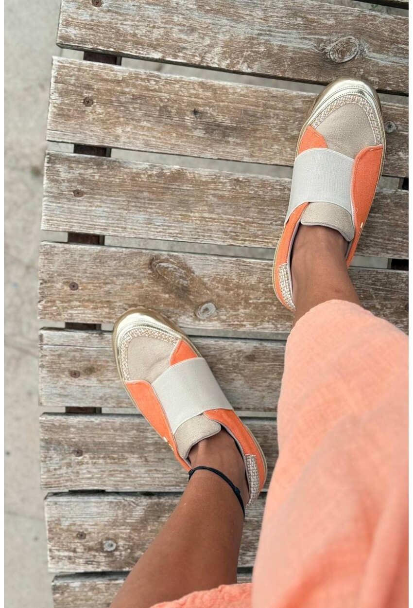 Guki35 Kadın Turuncu Günlük Rahat Vegan Pranha Sneaker