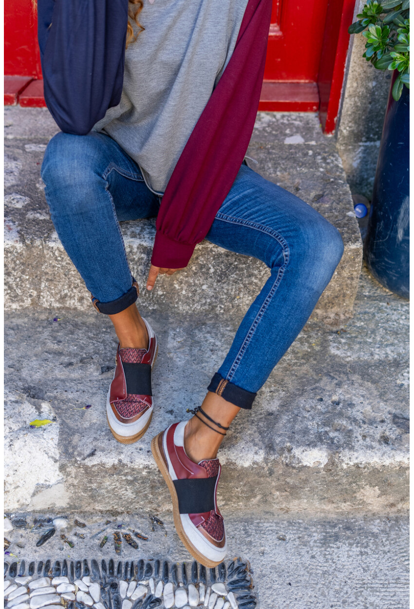 Guki35 Kadın Bordo Günlük Rahat Vegan Lotus Sneaker Gk-Spica052